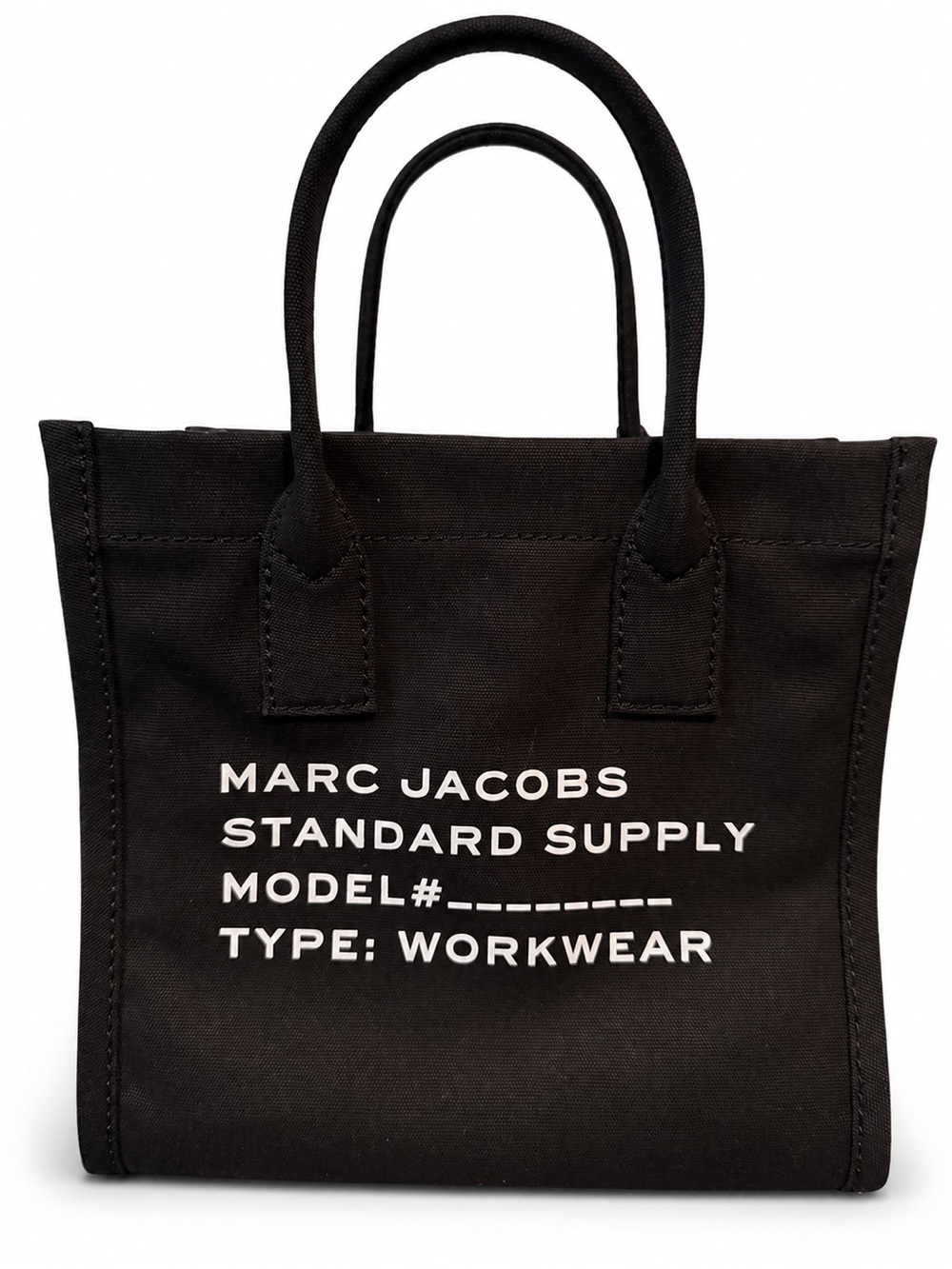 Marc Jacobs Black Canvas Mini Tote with White Logo